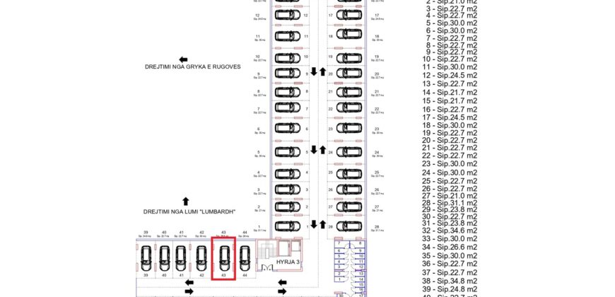 Parkingu Nr. 43 Blloku i Ri “C” Hyrja 3