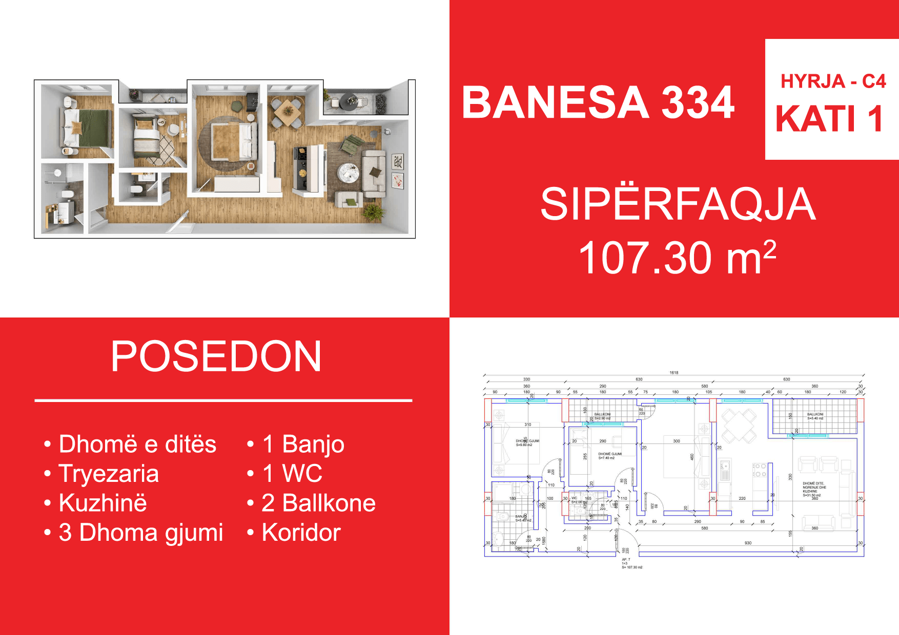 Banesa 334 Blloku i Ri “C4-C12” Hyrja C4***REZERVUAR