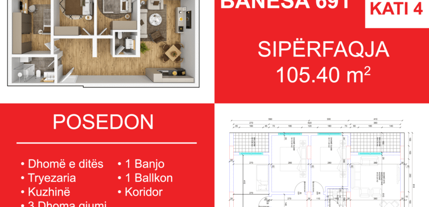 Banesa 691 Blloku i Ri “C4-C12” Hyrja C9***REZERVUAR