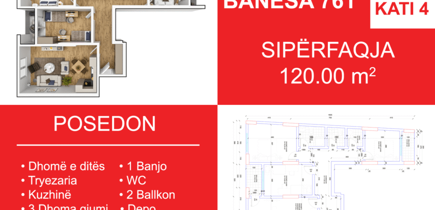 Banesa 761 Blloku i Ri “C4-C12” Hyrja C10**REZERVUAR