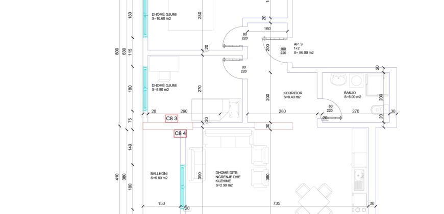 Banesa 643 Blloku i Ri “C4-C12” Hyrja C8