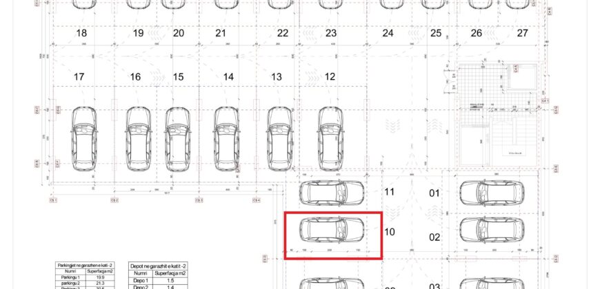 Parkingu Nr. 10 Blloku i Ri “C4-C12” Hyrja C5 KATI -2