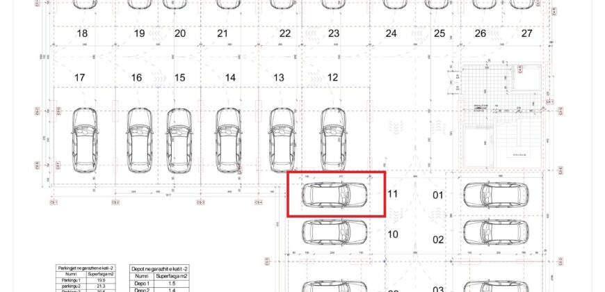 Parkingu Nr. 11 Blloku i Ri “C4-C12” Hyrja C5 KATI -2