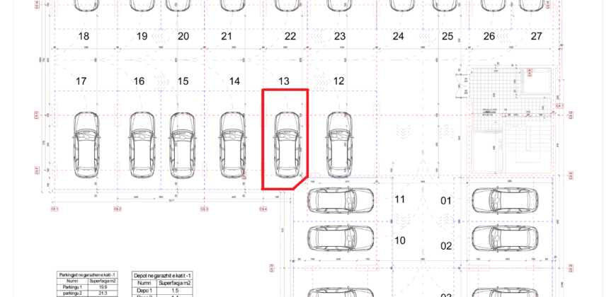 Parkingu Nr. 13 Blloku i Ri “C4-C12” Hyrja C5 KATI -1