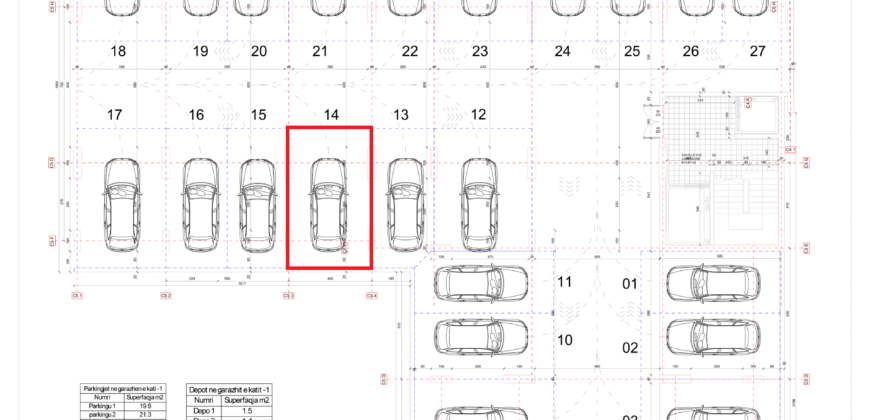 Parkingu Nr. 14 Blloku i Ri “C4-C12” Hyrja C5 KATI -1