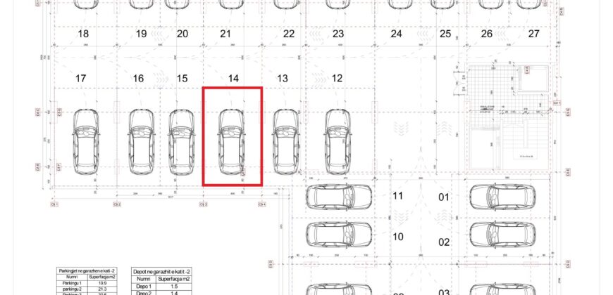 Parkingu Nr. 14 Blloku i Ri “C4-C12” Hyrja C5 KATI -2