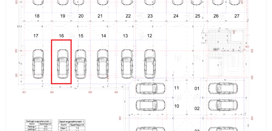 Parkingu Nr. 16 Blloku i Ri “C4-C12” Hyrja C5 KATI -1