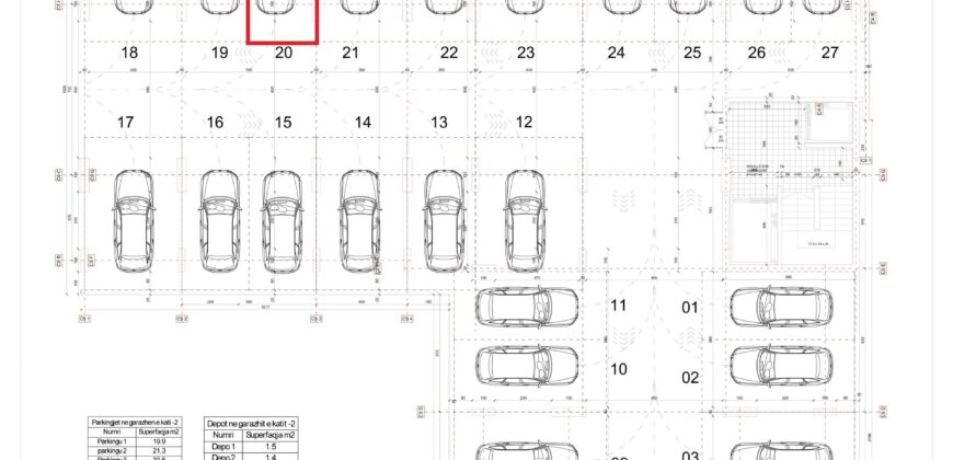 Parkingu Nr. 20 Blloku i Ri “C4-C12” Hyrja C5 KATI -2