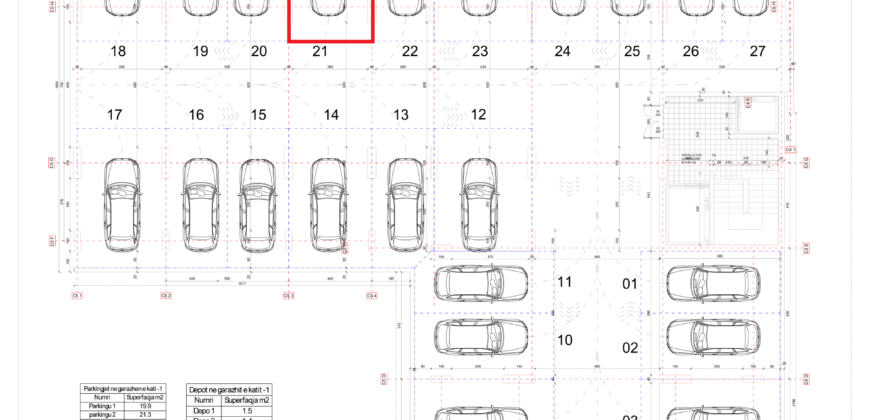 Parkingu Nr. 21 Blloku i Ri “C4-C12” Hyrja C5 KATI -1