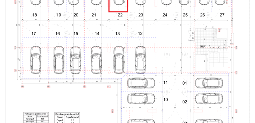 Parkingu Nr. 22 Blloku i Ri “C4-C12” Hyrja C5 KATI -1