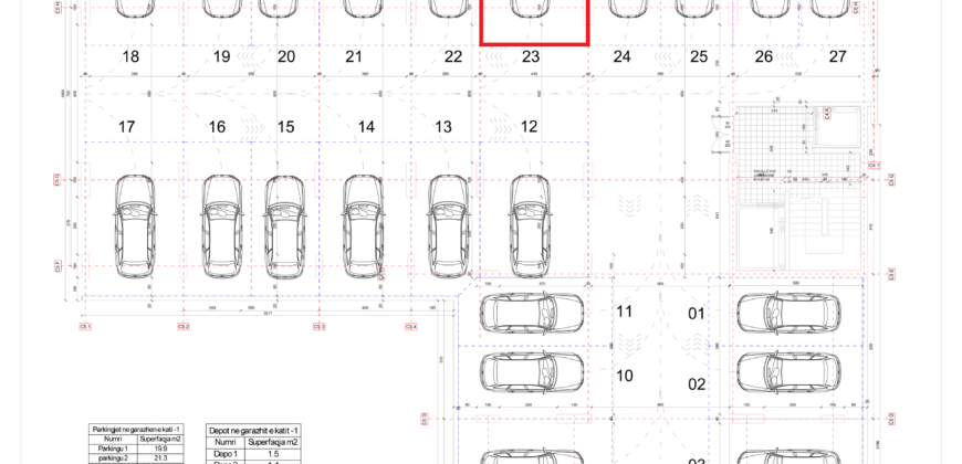 Parkingu Nr. 23 Blloku i Ri “C4-C12” Hyrja C5 KATI -1