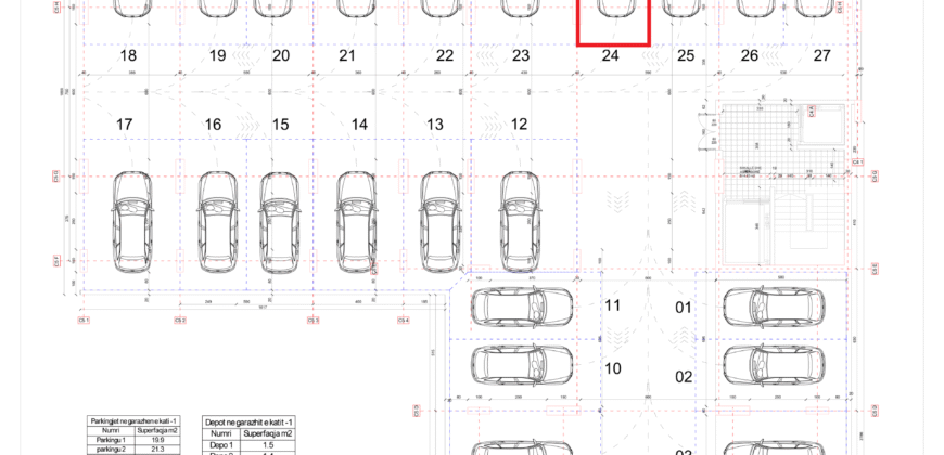 Parkingu Nr. 24 Blloku i Ri “C4-C12” Hyrja C5 KATI -1