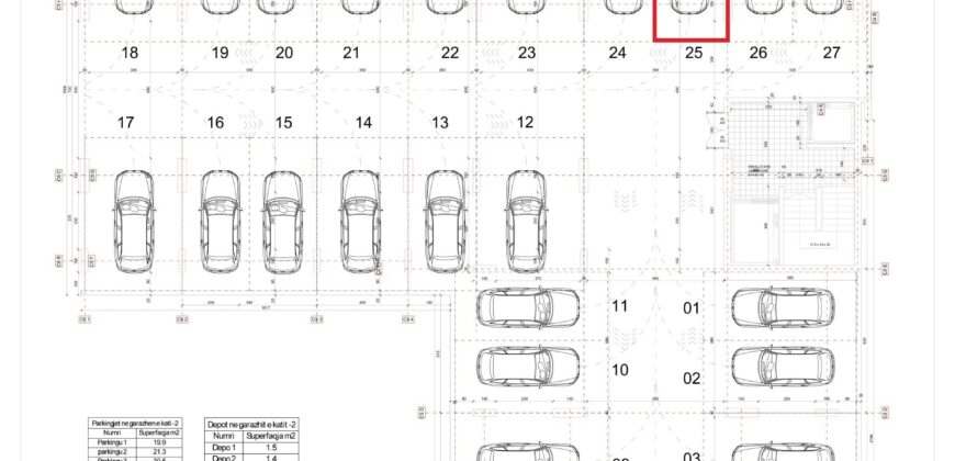 Parkingu Nr. 25 Blloku i Ri “C4-C12” Hyrja C5 KATI -2