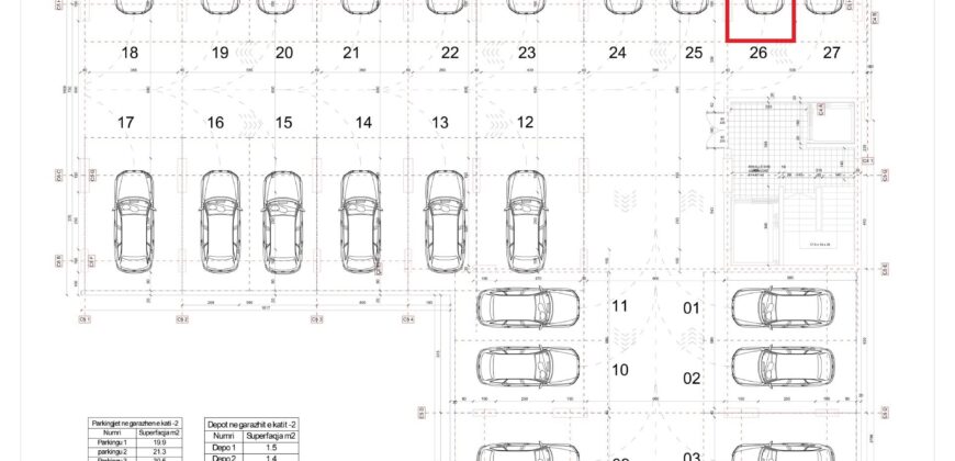 Parkingu Nr. 26 Blloku i Ri “C4-C12” Hyrja C5 KATI -2