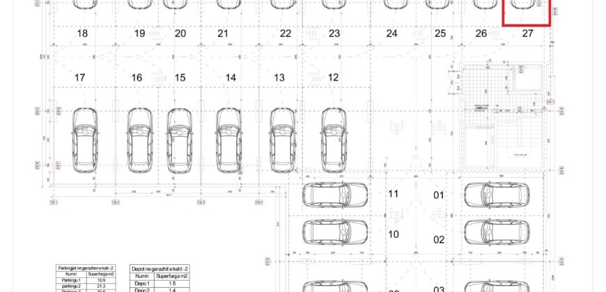 Parkingu Nr. 27 Blloku i Ri “C4-C12” Hyrja C5 KATI -2