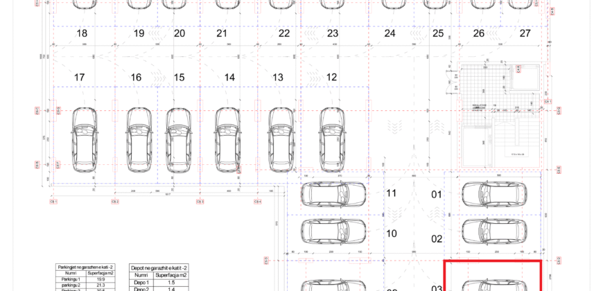 Parkingu Nr. 3 Blloku i Ri “C4-C12” Hyrja C5 KATI -2**REZERVUAR