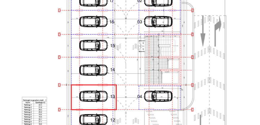Parkingu Nr. 13 Blloku i Ri “C4-C12” Hyrja C7 KATI -1