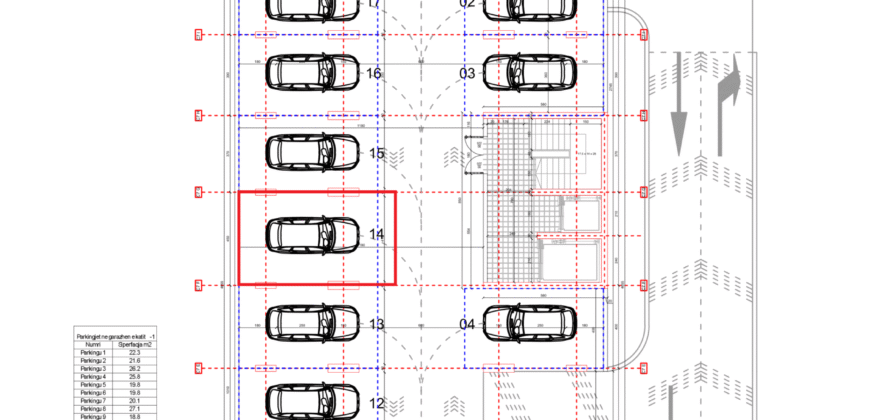 Parkingu Nr. 14 Blloku i Ri “C4-C12” Hyrja C7 KATI -1
