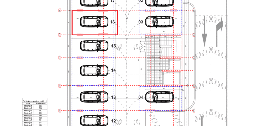 Parkingu Nr. 16 Blloku i Ri “C4-C12” Hyrja C7 KATI -1